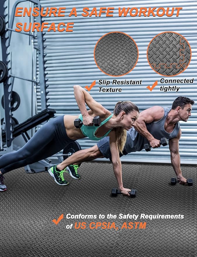 innhom 12/24/48 Tiles Gym Flooring Gym Mats Exercise Mat for Floor Workout Mat Foam Floor Tiles for Home Gym Equipment Garage