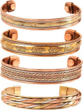 Copper Bracelet Tibetan Style. Hand Forged with Solid and High Gauge Copper Jewelry Cuff for Women Men. Combo of Different Designs