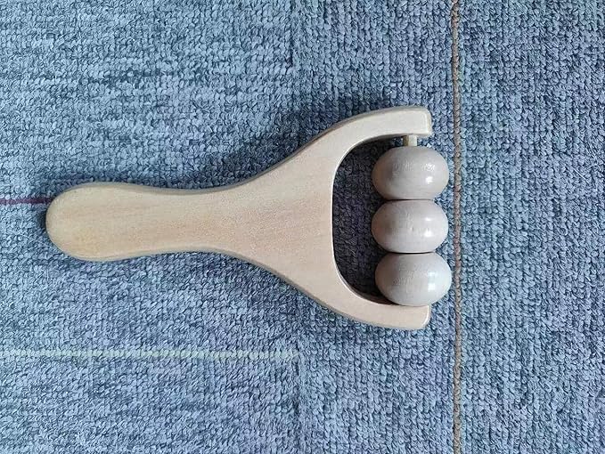 Wooden Massage Roller， Back Roller Massager Tools，Wooden Bead Massage Tool for Leg and arm Tissue Relief