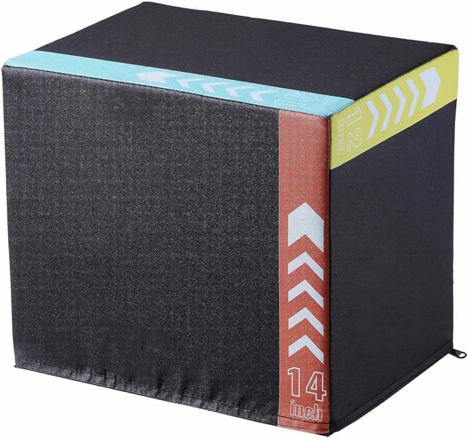 Plyometric Jump Box 3-in-1, 16/14/12 Inch - Cotton Plyo Box for Fitness, Agility & Strength Training - Anti-Slip Exercise Step Up Platform - Home & Gym