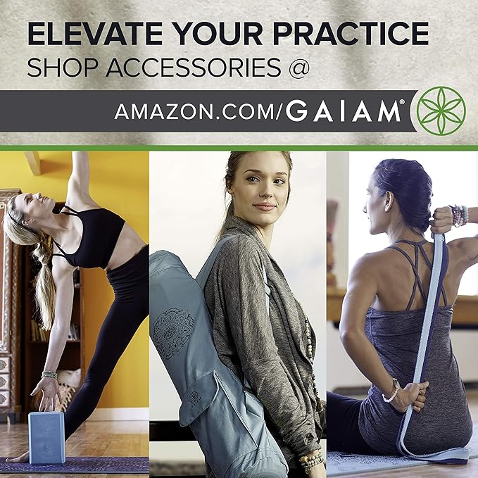 Gaiam Cork Yoga Exercise Mat | Natural Sustainable Cork Resists Sweat and Odors | Non-Slip TPE Backing Prevents Slipping| Great for Hot Yoga, Pilates, Fitness Working Out (68" x 24"x 5mm Thick)