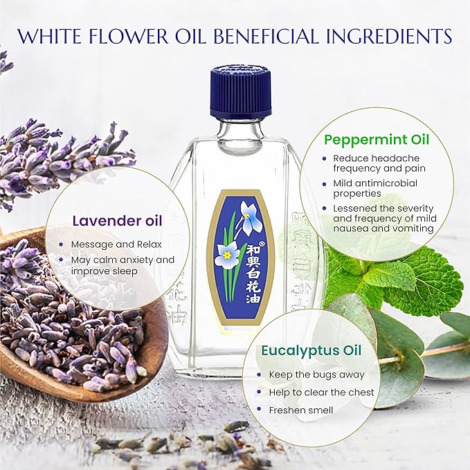 White Flower External Analgesic Balm Oil 10ml/ 0.338fl Oz., Authentic US Import (1 Pack)