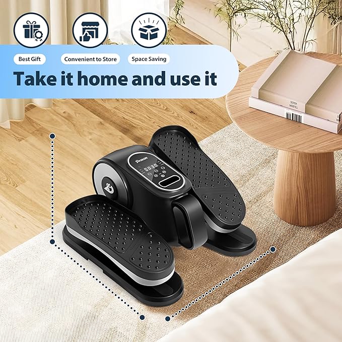 Under Desk Elliptical Machine, Eliptical Leg Exerciser As Seen On TV with Remote,12 Speed Levels for Whole Family,Forward & Reverse Direction, Auto & Manual Mode, Quiet Portable Machine, Home & Office