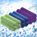 Hosuly 12 Pieces Cooling Towels for Hot Weather Soft Breathable Cold Towel Yoga Towels for Sweat, Sports, Workout, Fitness, Gym, Running, Travel Camping, 12 x 40 Inch (Dark Blue, Green, Purple)