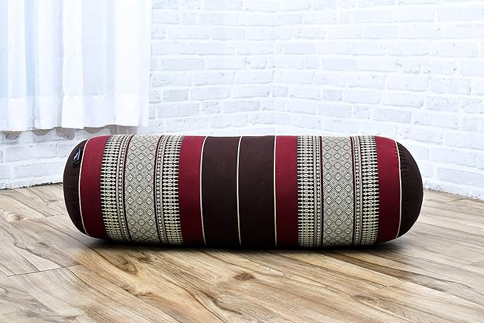 Leewadee Yoga Bolster - Standard Size – Large Meditation Cushion, Tube Pillow for Comfortable Reading, Pilates Equipment, Kapok Filling, 24 x 10 x 10 inches