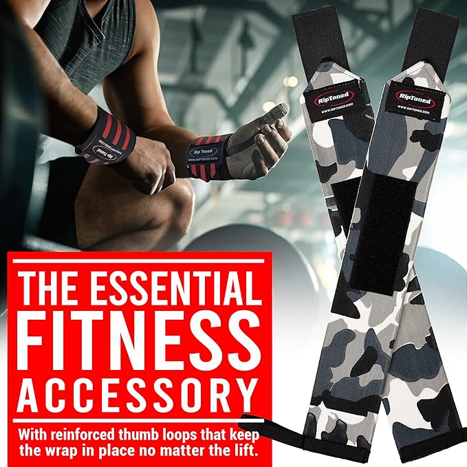 Rip Toned Wrist Wraps for Weightlifting – USPA & USAPL Approved 18" Wrist Straps for Powerlifting – Adjustable, Durable Gym Wraps with Thumb Loop – Quality Support for Men & Women