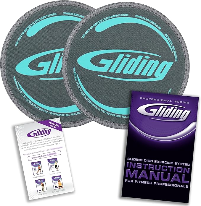 Gliding Discs for Working Out - Exercise Sliders for Hardwood Floors - Workout Sliders Disc for Full Body Resistance Workout - Ideal for Barre, Yoga, Pilates & More - Includes 4 Video Workouts, Grey