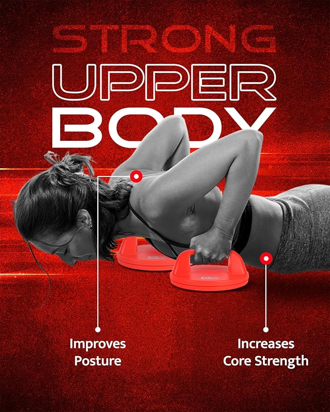 WOD Nation Rotating Push Up Bars – Wide Grip Pushup Handles with Non-Slip Pads for Floor, Reduce Wrist & Elbow Strain – Strength Training Equipment for Men & Women