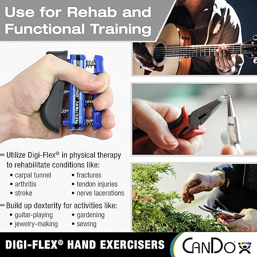 CanDo Digi-Flex Hand and Finger Exerciser Red Light- For Dexterity, Strength, and Flexibility for Fingers, Hands, and Forearms