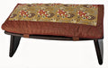 Meditation Bench & Cushion Set - Folding Seiza - Paisley Saffron