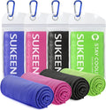 Sukeen 4 Pack Cooling Towels (40"x12"), Cooling Neck Wraps, Ice Towel, Soft Breathable Chilly Towel,Microfiber Towel for Yoga,Sport,Running,Gym,Workout,Camping,Fitness,Workout & More Activities