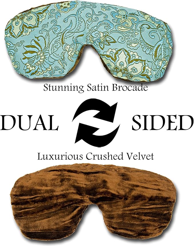 Handmade Weighted Sleep Eye Mask Yoga Pillow - Flax Seed Fill - Unscented - Blue Lagoon - TEMF-BL