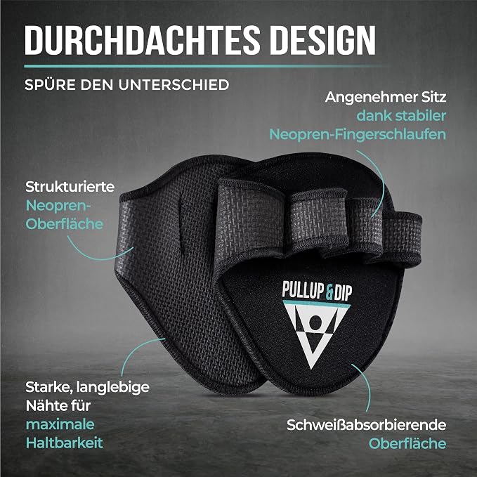 PULLUP & DIP Neoprene Grip Pads Lifting Grips, The Alternative to Gym Workout Gloves, Lifting Pads for Weightlifting, Calisthenics & Powerlifting, No More Sweaty Gym Gloves