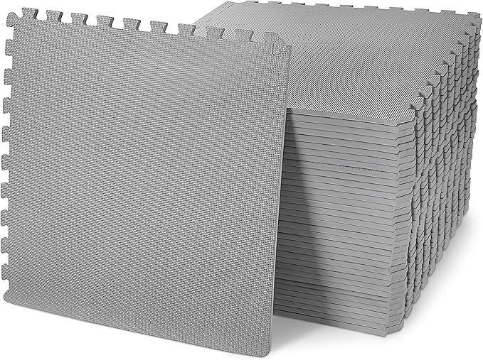 Elevon Puzzle Exercise Gym Flooring Mat, EVA Interlocking Foam Tiles Workout Mat for Home Gym, Fitness Equipment, MMA, Gymnastics, Shock-Absorbing Exercise Mat, Multi-Color