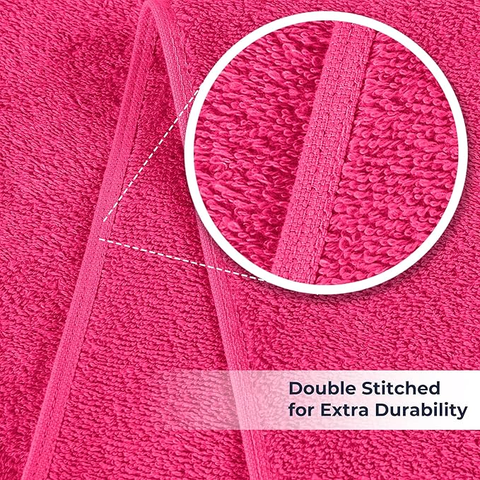 NUKURA 12” x 40” Gym Sweat Towel, 450 GSM, 100% Cotton, High Absorbency, Extra Soft & Quick Dry Workout, Yoga & Fitness Towel – Pink