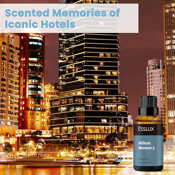 Hotel Diffuser Oil, ESSLUX Luxury Hotel Fragrance Oil Diffuser Scents, Inspired by The Hilton Hotel Scents,Essential Oils for Home for Diffuser, Massage, Soap, Candle Making Scents, Perfume, 30ml