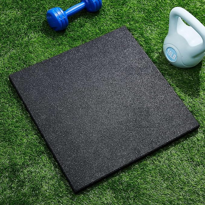 2 Pack 1.38" Thick Heavy Duty Rubber Exercise Equipment Mats 20"x20" Multi-purpose Gym Floor Mat Tiles for Deadlift Platforms Home Anti-smash Anti-slip Shock-absorbing Floor Protectors