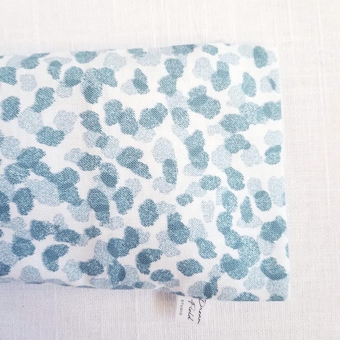 Mint Eye Pillow with Washable Cover – Handmade Aromatherapy Eye Pillow for Yoga, Meditation & Relaxation | Blue Spa Print
