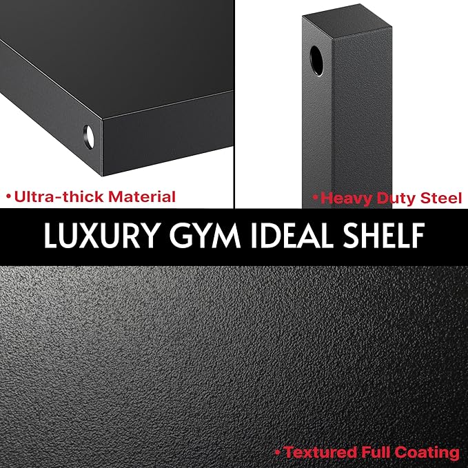 Home Gym Storage Shelf Stand Only, Adjustable Weight Rack for Dumbbells Plus Extra Upper Drawer, for Weight, Mat and Workout Equipment, Large Capacity Gym Organizer with 4-Tier, Easy-assembly