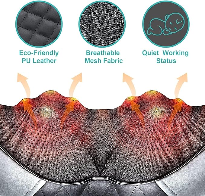Medcursor Neck Massager, 2026 Upgraded, Portable Electric Shiatsu Back Massage Device with Heat, Deep Tissue 3D Kneading Pillow for Muscle Pain Relief (No Battery)