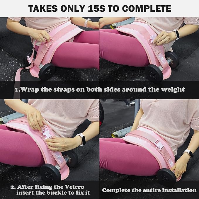 Hip Thrust Belt, Fully Upgraded Hip Thrust Belt for Dumbbells, More Comfortable Hip Thrust Belt, Home Gym Hip Thrust Belt with Wider and Longer Anti-Slip Pads.