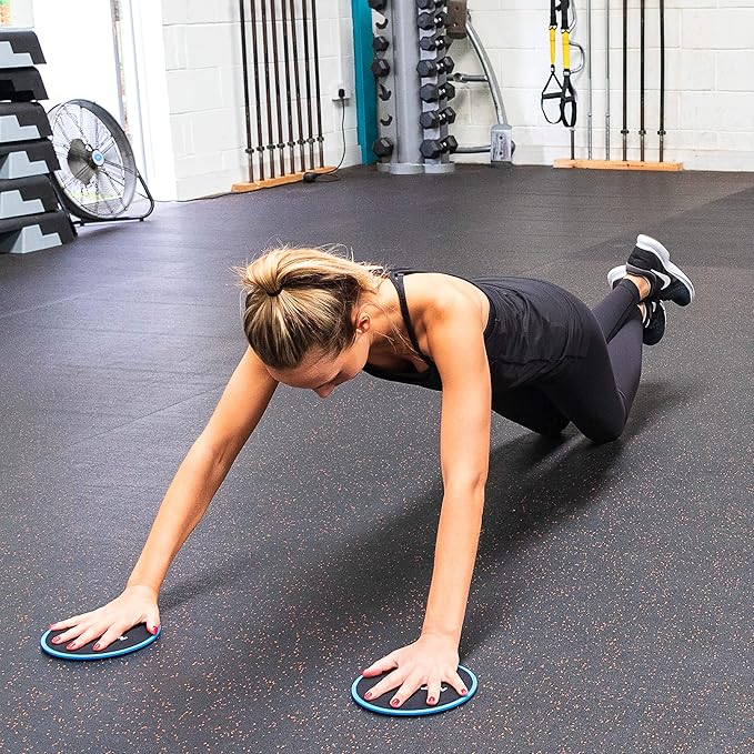 FORZA Dual-Sided Exercise Sliders (Pair) – Two Core Sliders Gliding Discs for Gym Workouts, Core Strength and Fitness [Net World Sports]