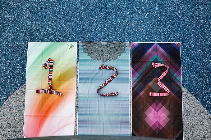 Hot Yoga Towel,Non-Slip Yoga Mat Cover,Eco-Friendly,Exclusive Pockets Cover Each Corner of The mat,Microfiber Yoga Towel,Ideal for Bikram, Hot Yoga, Pilates,or Sweaty Practice（Pride）