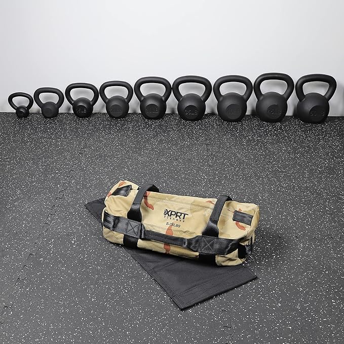 XPRT Fitness Workout Sandbag for Heavy Duty Workout Cross Training 7 Multi-positional Handles - Color Army Green/Black/Camo