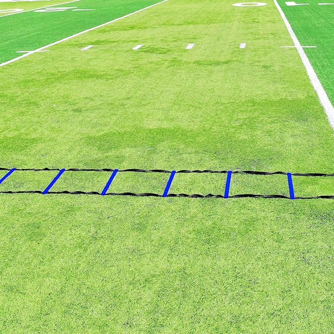 Speed and Agility Exercise Ladder Kit – Acceleration Speed Cord™ and Speed Training Workout Ladder – Improve Footwork, Foot Speed/Quickness, Change of Direction, Strength and Power